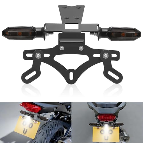 CB750 Fender Eliminator Kit Compatible with 2023-2025 CB750 & CB 750 Hornet Tail Tidy License Plate Holder with Turn Signals Rear & LED License Plate Light (Smoke Turn Signals Light)