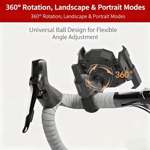 Shockproof Motorcycle Phone Holder, Universal Bike Handlebar Mount for GPS Navigation, Compatible with E-Bike Mountain Bicycle (Style A) - color: Style A
