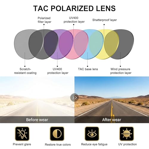 Wzerry Sunglasses Fit Over Glasses Polarized for Men Women, Wrap-Around Glasses UV400 Protection for Driving and Outdoor - color: Black/Grey + Black/Blue + Black/Silver