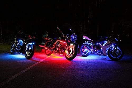 2PCS 6inch 9 LED Multi-Color Flexible Strip Accent Lights 5050 SMD Flex RGB for Motorcycle, ATV, Car