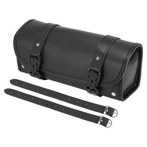 Motoforti Universal Motorcycle Fork Handlebar Tool Bag Cycling Bag Waterproof Faux Leather Black