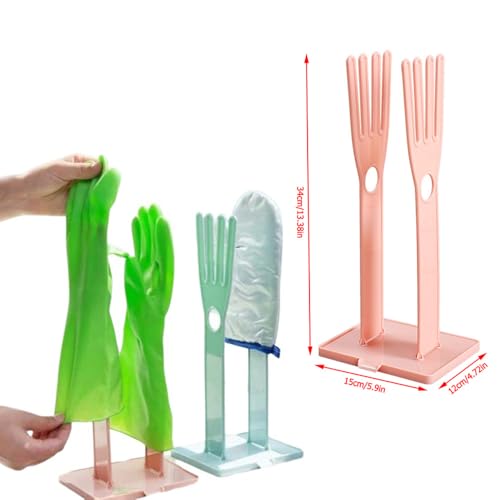 2 Pack Household Gloves Holder Rack Organizer Household Cleaning Glove Drying Rack for Rubber Kitchen Dishwashing Gloves Reusable Pet Grooming Brush with Long Sleeve Waterproof Glove