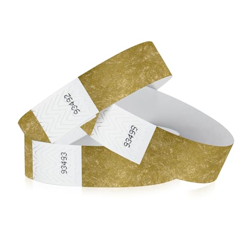 1,000 WristCo Tyvek Deep Metallic Gold Wristbands for Events – Tamper-Proof Design Prevents Reuse – Premium-Grade Bracelets for Hospital & Medical ID, Party, Concert Entry, VIP Identification - color: Deep Metallic Gold