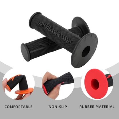 JFG RACING 7/8" Motorctcle Grips,22mm 24mm Non Slip Dirt Bike Hand Handlebar Glue Universal for Most Pit Bike Motercross KLX KX EXC XC SX CRF CR YZ WR DRZ RMZ 50 85 100 150 250 350 450 - color: black