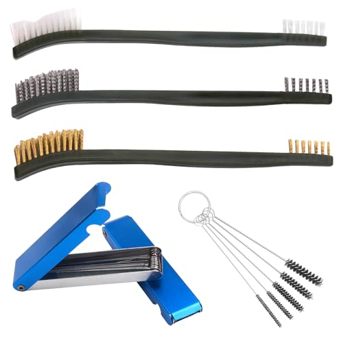 Carburetor Cleaning Kit, Torch Tip Cleaner Brush Set, Throttle Body Dirt Remove Cleaner for Chainsaw Gas Orifices Welding Motorcycle ATV Carburetor Jet Stove Nozzles Shower Heads - style: 26 Cleaning Wires & 5 Needles & 3 Brush