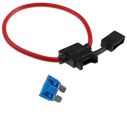 ZOOKOTO Inline Fuse Holder 15A,10 AWG Gauge Wire Car Auto Blade Fuse box 15A Waterproof - size: 15A