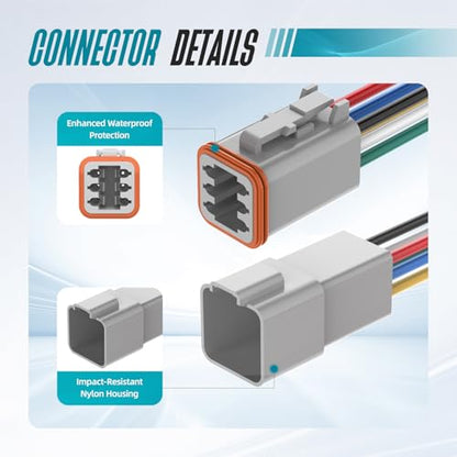 6 Pin DT Connector Kit Gray Waterproof Deutsch Automotive Connectors Kit with Solid Terminals and Sealing Plugs for Car Truck Motorcycle Marine Wiring 14–20 AWG，3 Sets - size: 6 Pin 3 Sets