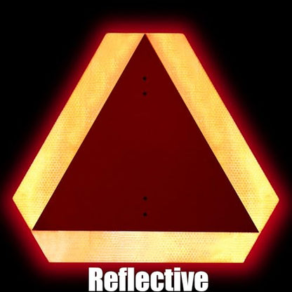 Kichwit Slow Moving Vehicle Triangle Sign, Aluminum Slow Moving Triangle Rust Free, 15.6" x 13.6"/40-mil Thick, Metal Reflective Heavy Duty Safety Sign for Golf Cart, Farm Tractors, Trailers, Outdoor Use - style: Triangle, Aluminum