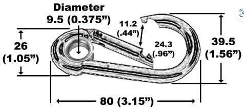 1.5 Inch Stainless Steel Ratchet Strap with Protective Pad Under Buckle, Stainless Steel Carabiner Clip with Grommet On Both Ends, Total Strap Length 10 Ft. - color: White
