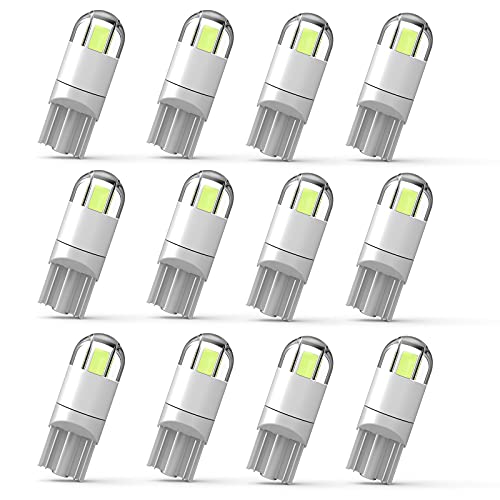 194 LED Car Bulb Ice Blue 3030 Chipset 2SMD T10 194 168 W5W LED Wedge Light Bulb 1.5W 12V License Plate Light Courtesy Step LightTrunk Lamp Clearance Lights (12pcs/pack)… - color: Ice Blue