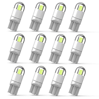 194 LED Car Bulb Ice Blue 3030 Chipset 2SMD T10 194 168 W5W LED Wedge Light Bulb 1.5W 12V License Plate Light Courtesy Step LightTrunk Lamp Clearance Lights (12pcs/pack)… - color: Ice Blue