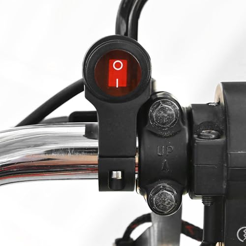 Motorcycle Handlebar Switch, 12V Waterproof Aluminum Alloy Handlebar Switches with On-Off Push Button, Headlight Fog Light Switches Fits 7/8" Handlebars, Motorcycle Accessories - color: 1 PCS