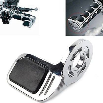 LIRU Motorcycle Wrist Pad Rest Throttle Cruise Assist Adjustable Paddle Hand Grips Control Aluminum/Rubber for Harley Road Glide for Fatboy (Chrome, Black)