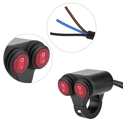 Motorcycle On/Off, Dual 22Mm Handlebar Control, Dual for Headlight, Brake, Fog Lights, and Horn (Model C) - size: Model C