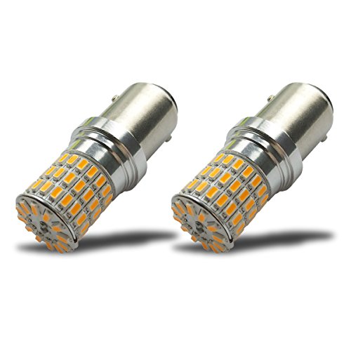 iBrightstar 9-30V Extremely Bright 1157 2057 2357 7528 BAY15D LED Bulbs Replacement for Turn Signal Lights, Amber Yellow - color: Amber Yellow, style: 1157