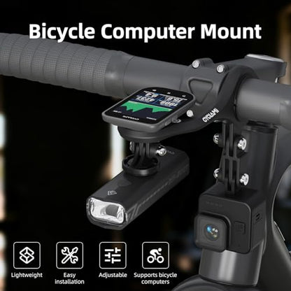 Out Front Mount Compatible with Garmin Edge GPS Bike Computer, XOSS G/G+, iGPSPORT Bike Light & Gopro Cycling Handlebar 25.4mm 31.8mm (M6W) - style: M6W