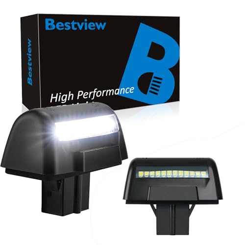 Bestview LED License Plate Lights Assembly Housing Compatible with Ford Transit MK5 MK6 MK7 1985-2014, 6000K White 2-Pieces - color: for 1985-2014 Ford Transit