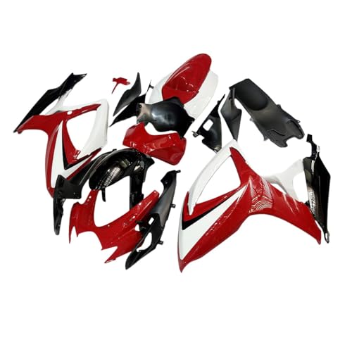 FLPRO Motorcycle Fairings Compatible for Suzuki 06 07 GSXR600 GSXR750 K6 2006 2007 GSX-R600 GSX-R750 Fairing Kit ABS Plastic Injection Bodywork Red White Black Body Kits - color: Red White Black-1