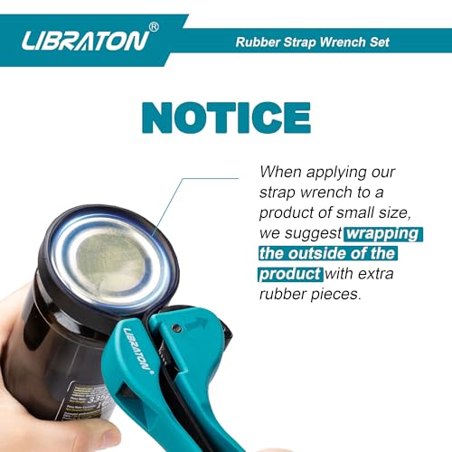 LIBRATON Strap Wrench 2-piece Multifunctional Adjustable Wrench Tools Oil Filter, Jar Opener