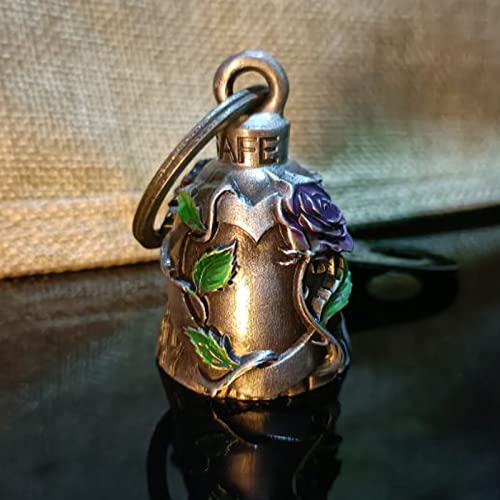 Dream Apparel Motorcycle Bell Guardian Angel Drive Away Gremlin, Biker Bell for Men Women Rider Riding, Good Luck Gift - color: Purple Rose