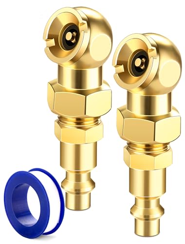 LUMITECO 2-Pack Ball Foot Air Chuck Set, 1/4" FNPT Closed Flow Tire Chuck Inflator Nozzle w/Air Chuck Quick Connect, Tire Air Nozzle for Tire Inflator Gauge, Tire Hose Tool, Air Compressor Attachments - size: Ball Foot Air Chucks