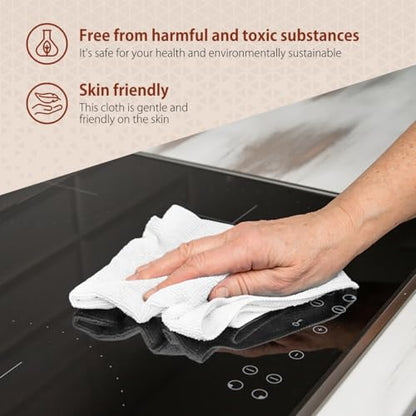 H4N Microfiber Cleaning Cloth Roll, 85 Pack Micro Fiber Wash Cloths for Car, Tear Away Towels, Ultra Absorbent Dish Rags, Non-Abrasive, Reusable and Washable Household Supplies, 11.81" x 11.81", White - color: White