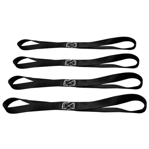 Mega Cargo Control Black 1" x 18" Handlebar Tie Down - 4 Pack of Soft Tie Loops, 800 Lbs Working Load Limit - color: Black (4 - Pack), size: Soft Tie Loops