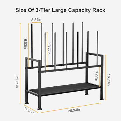 DIMJ Free Standing Shoe Racks - 3-Tier Boot Rack, Black Metal Boot Storage Organizer Tall Boots Organizer for Closet, Shoe Rack for Boots, Sneakers,Fit for 12 Pairs Boots, 2-Pack, Black - size: 2 Pack - 3-Tier