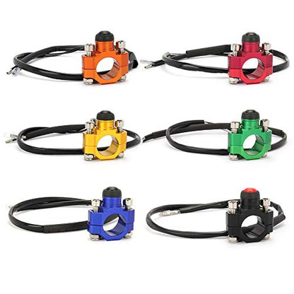 JFG RACING CNC Dirt Bike Engine Stop Start Kill Switch Button CNC with Mounting Backplate Universal for DR DRZ RM RMZ 125 250 450 650 - Yellow - color: Yellow, size: Medium