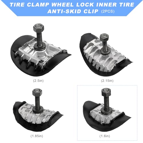 KVAEY Motorcycle Wheel Rim Lock, 1.6" Tire Clamp Wheel Lock with Molded Rubber Stoppers Prevent Inner Tube Wear, Motorcycle Rim Lock Replacement for Motocross Dual Sport Dirt Bike (1.6", 2PCS) - size: 2 Pieces, style: 1.6"