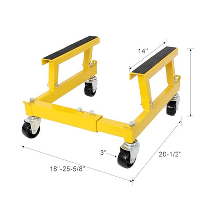 Motorcycle Engine Cradle Dolly 1500lbs, Engine Stand with 4×360° Swivel Wheels Heavy Duty Racks for Motorcycle Maintenance, Engine Stand (Yellow) - color: Yellow