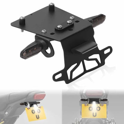 2026 GROM MSX 125 Fender Eliminator Kit - Tail Tidy Compatible with 2022-2025 MSX125 GROM - License Plate Bracket with Turn Signals Rear and LED License Light (Smoke) - color: Smoke