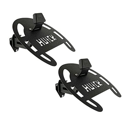 HUCK 2 Pack Helmet Wall Mount Holder Rack for Motorcycle Helmets, Coats (Basic, Black)