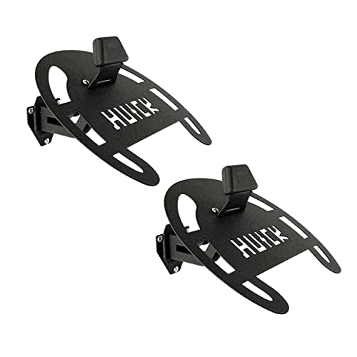 HUCK 2 Pack Helmet Wall Mount Holder Rack for Motorcycle Helmets, Coats (Basic, Black)
