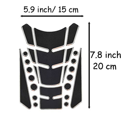 1 Set Silver Universal 3D Motorcycle Gas Tank Sticker, Fuel Tank Protector Decal Pad Self-adhesive and Waterproof - color: Silver