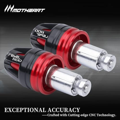 Motorcycle Handlebar End Plugs For Rebel 1100 (CMX1100) 2021-2024 17mm Diameter 7/8” Bars CNC Handlebars (See details below) rebel 1100 Accessories (Red) - color: Red