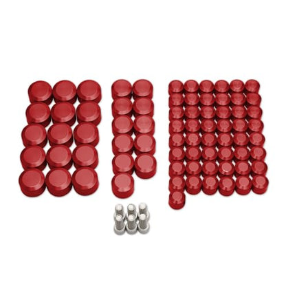 Motorcycle Bolt Covers Engine Bolt Toppers Caps Kit Fit for Harley 2007-2016 Touring Road Glide Street Glide Road King Electra Glide FLT FLH (Red) - color: Red