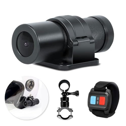 VSYSTO WiFi Helmet Camera with Remote Control for Bicycle Motorcycle, HD 1080P Waterproof 150° Wide Angle Lens Starlight Night Vision Bike Dash Camera Action Camera, G-sensor(Single Camea and Bracket) - style: Single Camea and Bracket
