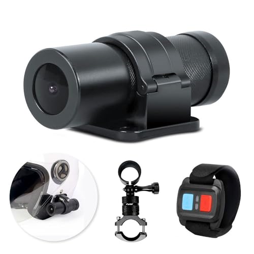 VSYSTO WiFi Helmet Camera with Remote Control for Bicycle Motorcycle, HD 1080P Waterproof 150° Wide Angle Lens Starlight Night Vision Bike Dash Camera Action Camera, G-sensor(Single Camea and Bracket) - style: Single Camea and Bracket