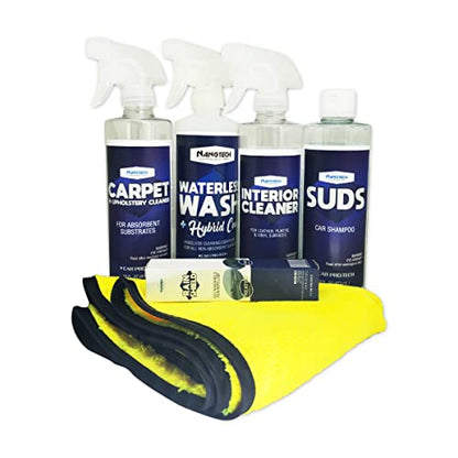 Nanotech Surface Solutions Detailing Kit Includes Carpet Cleaner, Windshield Rain Repellent- Increase Visibility During Rainy Days, Water-less Ceramic Wash, Interior Cleaner, Car Shampoo- 16 Oz.