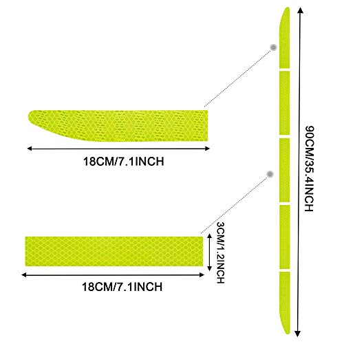 TOMALL 35.2'' Strong Reflective Stripe Stickers High-Intensity Night Visibility Reflective Decal Universal Safety Warning Diamond Grade Waterproof Self Adhesive for Car Trunk (Yellow) - color: Yellow