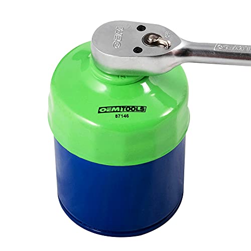 OEMTOOLS 87146 75/77 Millimeter 15 Flute Oil Filter Wrench, Green, Blend - style: 75/77 mm 15 Flute