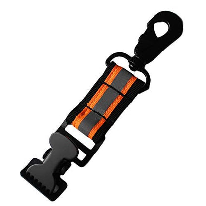 MELOTOUGH Firefighter Glove Strap | Glove Holder Clip with Glove Leash Swivel Snap Hook,Reflective for Quick Access - color: Reflective Hi-vis Orange With Alligator Clip