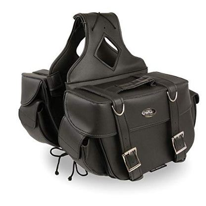 Milwaukee Leather PVC 2-Strap Throw-Over Easy Zip off and off Motorcycle Saddlebags - Medium - color: SH57403ZB-BLACK, size: Medium