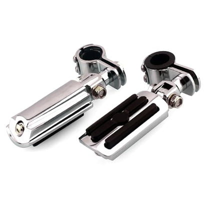 Motorcycle 32MM Highway Pegs Footrest with Mount Clamp Kit Fit for Harley Touring Road Glide Street Glide Electra Glide Road King Yamaha Suzuki Kawasaki - color: Style #3 Chrome