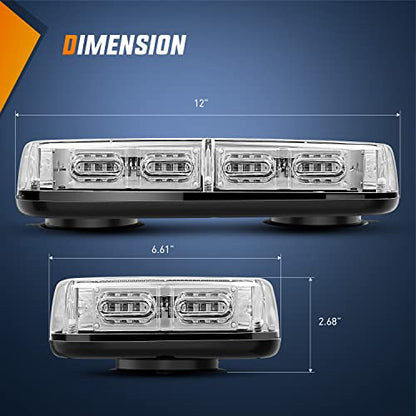 Nilight 12 Inch Roof Top Strobe Lights 48LED Hazard Light Emergency Safety Warning LED Flashing Bar Magnetic Mount 12V 24V Cars Trucks Tractors Snow Plows Construction Vehicles - color: Green