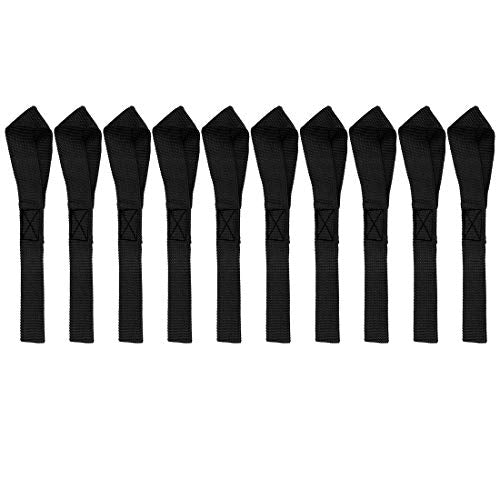 F FIERCE CYCLE 10pcs 8.07" x 0.98" Cargo Belt Soft Loop Tie Down Trailer Straps for Motorcycle ATV UTV Black 2.5x20.5cm - color: Black