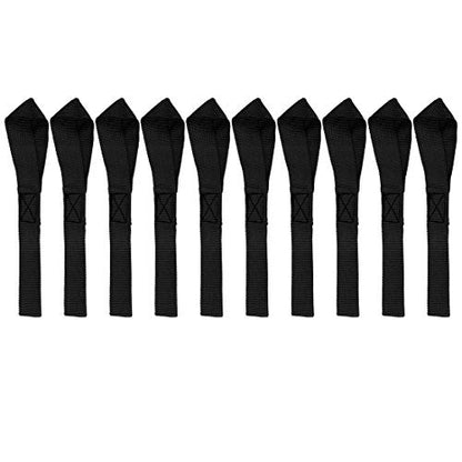 F FIERCE CYCLE 10pcs 8.07" x 0.98" Cargo Belt Soft Loop Tie Down Trailer Straps for Motorcycle ATV UTV Black 2.5x20.5cm - color: Black