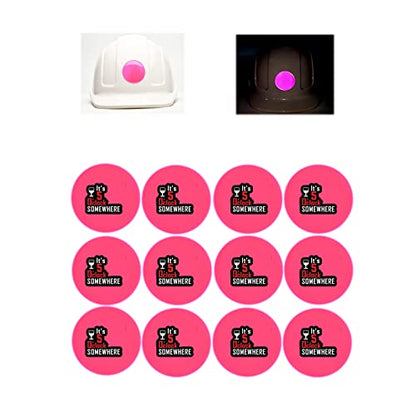 Customizable Reflective Helmet Strips - Reflective Tape & Waterproof High Visibility Stickers, 12pc - color: Pink Round