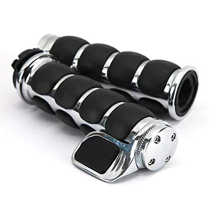 Motorcycle Hand Grips 7/8" 22mm Non-slip Hand Grip with Throttle Assist for Harley Yamaha Kawasiki Suzuki Cruisers Motorbikes Choppers - color: Silver